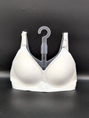 Horisun Seamless V-Neck Wireless Full Coverage Push Up Bra White Small